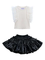 Little Girl's & Ruth Ruffle Skirt Outfit