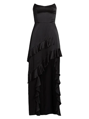 Magnolia Silk Frill Cocktail Dress