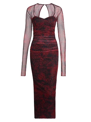 Cade Printed Body-Con Midi-Dress