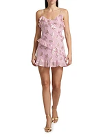 Lomina Bow Ruffle Chiffon Minidress