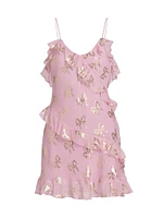 Lomina Bow Ruffle Chiffon Minidress