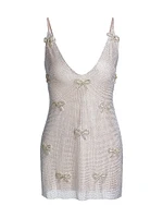 Crystal Lattice Bow Mesh Whilden Minidress