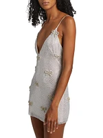 Crystal Lattice Bow Mesh Whilden Minidress