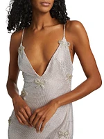 Crystal Lattice Bow Mesh Whilden Minidress