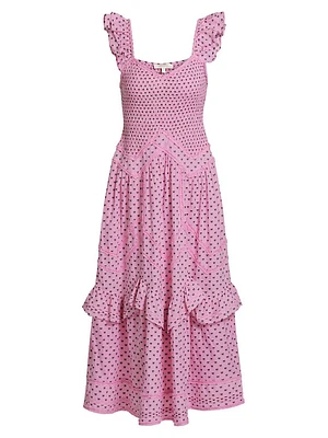 Fringe Bow Cotton Clip Brin Dress