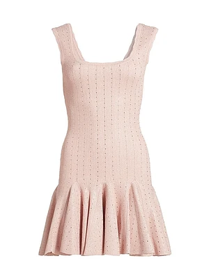 Maryanne Pointelle-Knit Minidress