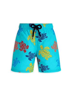 Little Boy's & Ronde Des Tortues Swim Shorts