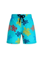 Little Boy's & Ronde Des Tortues Swim Shorts