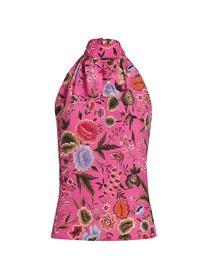 Madison Floral Silk Sleeveless Blouse