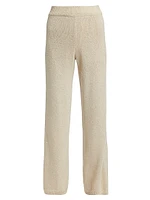 Sequined Knit Wide-Leg Pants