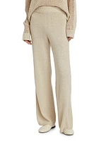 Sequined Knit Wide-Leg Pants