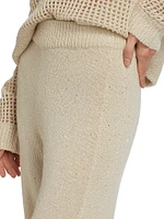 Sequined Knit Wide-Leg Pants