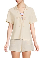 Darcy Bouclé Short-Sleeve Top