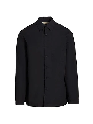 Caiden Cotton Poplin Button-Front Shirt