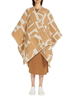 Deremi Abstract Wool-Blend Poncho