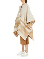 Deremi Abstract Wool-Blend Poncho