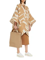 Deremi Abstract Wool-Blend Poncho