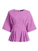 Crinkle Pleated Cotton Top