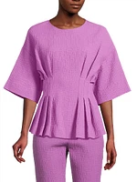 Crinkle Pleated Cotton Top