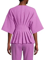 Crinkle Pleated Cotton Top