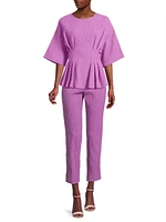 Crinkle Pleated Cotton Top