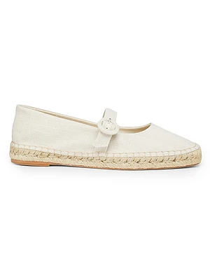 Espadrille Mary Jane Denim Ballet Flats