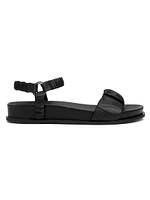 Ruched Leather Sport Sandals