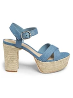 Denim Platform Espadrille Sandals
