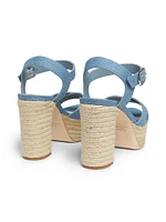 Denim Platform Espadrille Sandals