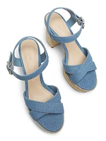 Denim Platform Espadrille Sandals