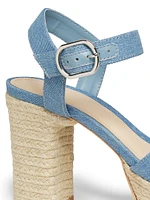 Denim Platform Espadrille Sandals