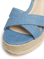 Denim Platform Espadrille Sandals
