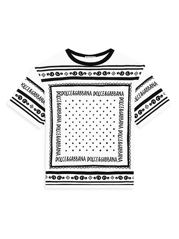 Little Boy's & Logo Bandana Print T-Shirt