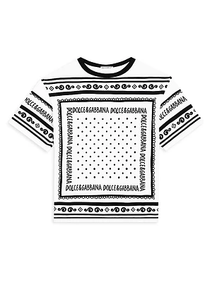 Little Boy's & Logo Bandana Print T-Shirt