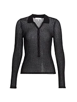 Mesh Semi-Sheer Polo Shirt