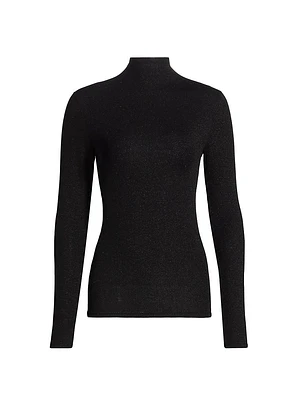 Metallic Turtleneck Top