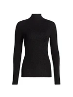 Metallic Turtleneck Top