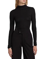 Metallic Turtleneck Top