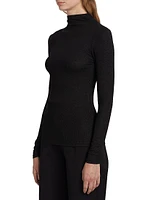 Metallic Turtleneck Top