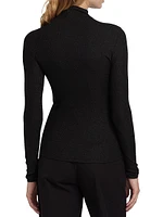 Metallic Turtleneck Top