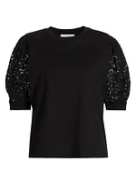 Frankie Lace-Sleeve T-Shirt