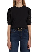 Frankie Lace-Sleeve T-Shirt