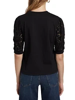 Frankie Lace-Sleeve T-Shirt
