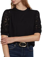 Frankie Lace-Sleeve T-Shirt
