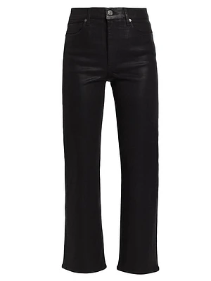 Le Sleek Coated Straight-Leg Jeans