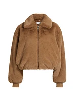 Faux Fur Collared Coat