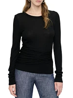 Bisette Ribbed Long Sleeve Crewneck Top