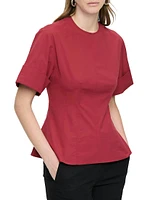 Clare Crewneck Short Sleeve Fit and Flare Top