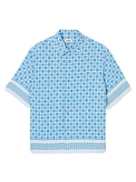 Square Cross Motif Flowing Shirt