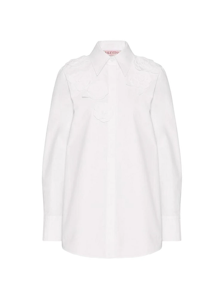 Embroidered Compact Poplin Shirt